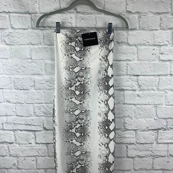 NWT Snake Print Bandeau Bodycon Midi Dress 4 - Picture 4 of 4